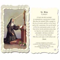 50pk - Saint Rita 2 x 4 inch Prayer-Card - (Pack of 50)
