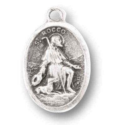 Saint Rocco Silver Oxidized Medal (25 Pack) - 846218077713 - 1086-536