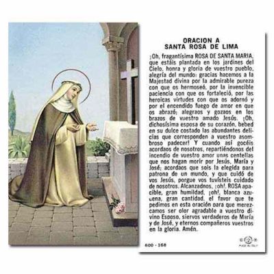 Saint Rose Of Lima 2 x 4 inch Holy Cards - (Pack of 100) - 846218008311 - 600-168