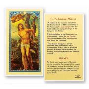 Saint Sebastian Martyr Laminated Holy Card - (Pack Of 50)