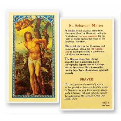 Saint Sebastian Martyr Laminated Holy Card - (Pack Of 31) -  - E24-540