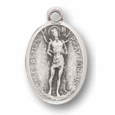 Saint Sebastian Silver Oxidized Medal (25 Pack) - 846218077720 - 1086-540