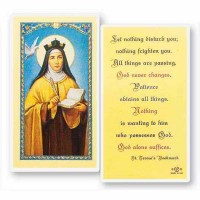 25pk - Saint Teresa of Avila Laminated Holy Card  Pk 25