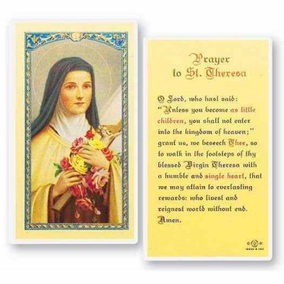 Saint Theresa 2 x 4 inch Holy Cards (50 Pack) - 846218013124 - E24-343