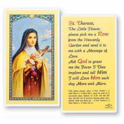 Saint Therese 2 x 4 inch Holy Card (50 Pack) - 846218014367 - E24-340