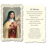 50pk - Saint Therese Prayer-Card w/Gold Edges 50 Pack