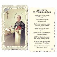 50pk - Saint Thomas Aquinas 2 x 4 inch Prayer-Cards - (Pack of 50)