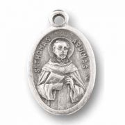 Saint Thomas Aquinas Silver Oxidized Medal (25 Pack)