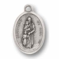 Saint Vincent De Paul Silver Oxidized Medal (25 Pack)