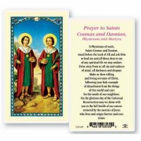 25pk - Saints Cosmos and Damian Laminated Holy Card  Pk 25