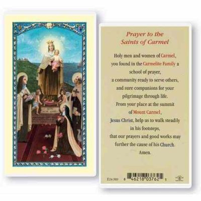Saints Of Carmel 2 x 4 inch Holy Card (50 Pack) - 846218037625 - E24-589