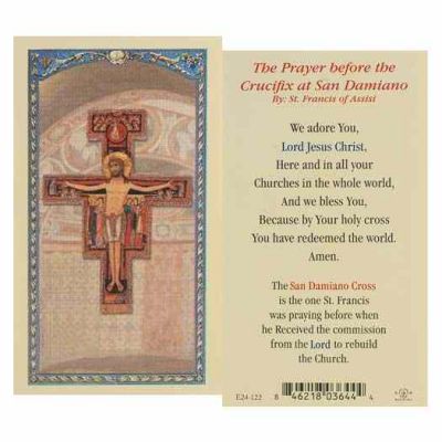 San Damiano Crucifix 2 x 4 inch Holy Card (50 Pack) - 846218036444 - E24-122