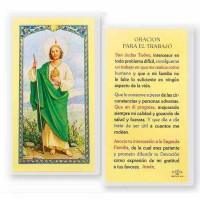 25pk - San Judas Oracion Para Trabajo Laminated Holy Card Pk 25