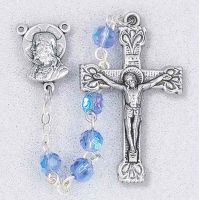 Sapphire Aurora Borealis Handcrafted Rosary