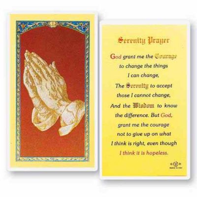 Serenity Prayer - Long Version 2 x 4 inch Holy Card (50 Pack) - 846218015432 - E24-704