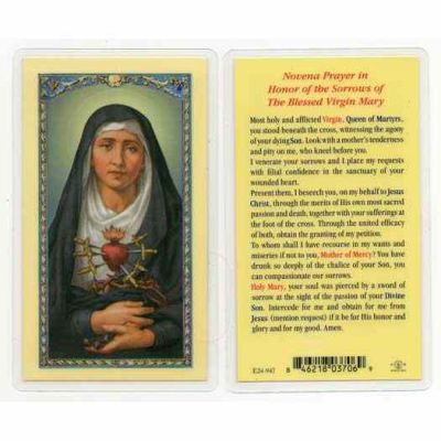 Seven Sorrows 2 x 4 inch Holy Card (50 Pack) - 846218037069 - E24-947