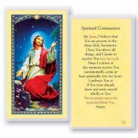 25pk - Spiritual Communion Laminated Holy Card  Pk 25