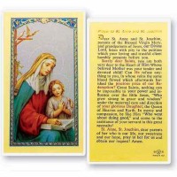 25pk - Saint Anne and Joachim Laminated Holy Card  Pk 25