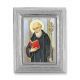 St. Benedict Gold Stamped Print In Silver Frame - (Pack Of 2) -  - 450S-645