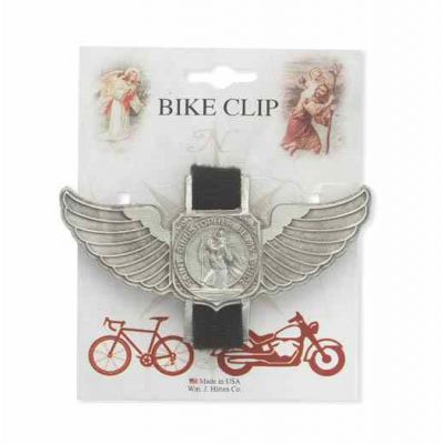 St Christopher With Squared Winged Medal Bike Clip (Pack of 3) -  - BC-5002