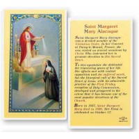 25pk - Saint Margaret Mary Alacoque Laminated Holy Card  Pk 25