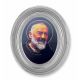 St. Pio Gold Stamped Print In Oval Silver Leaf Frame - (Pack Of 2) -  - 451S-523
