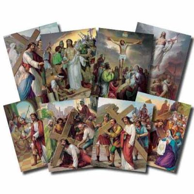 Stations Of The Cross Posters 12 x 16 inch Prints - 846218006836 - POS-1480