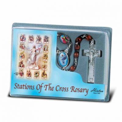 Stations Of The Cross Specialty Rosary with Brown Wood Beads - 846218030497 - 132-148