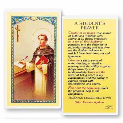 Student s Prayer - Saint Thomas Aquinas 2 x 4 inch Holy Card (2 Pack) - 846218015166 - E24-766