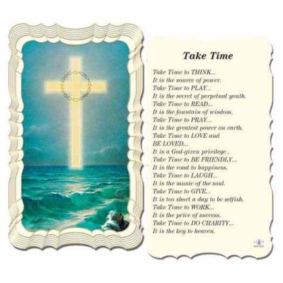 Take Time 2 x 4 inch Holy Cards - (Pack of 50) - 846218009028 - G50-717