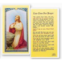 25pk - Take Time for Prayer Laminated Holy Card  Pk 25