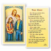 25pk - Teen Creed Christ Comforter Laminated Holy Card  Pk 25