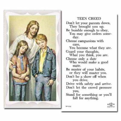 Teen Creed 2 x 4 inch Holy Cards - (Pack of 100) - 846218008663 - 5P-310