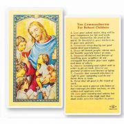 Ten Commandments - School Kids 2 x 4 inch Holy Card (50 Pack)