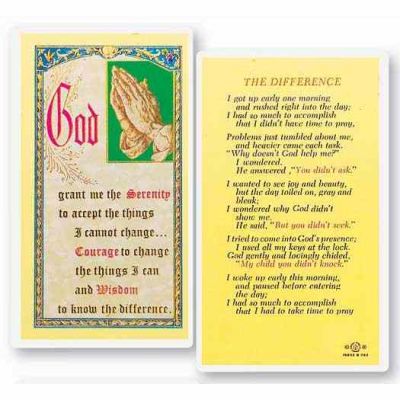 The Difference - Serenity 2 x 4 inch Holy Card (50 Pack) - 846218014947 - E24-754