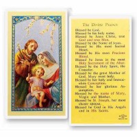 25pk - The Divine Praises Holy Family Laminated Holy Card  Pk 25