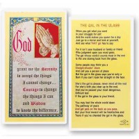 25pk - The Gal in the Glass Serenity Laminated Holy Card  Pk 25