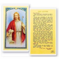 25pk - The Letter From Jesus Good Shepherd Laminated Holy Card  Pk 25