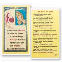 25pk - The Man in the Glass Serenity Laminated Holy Card  Pk 25