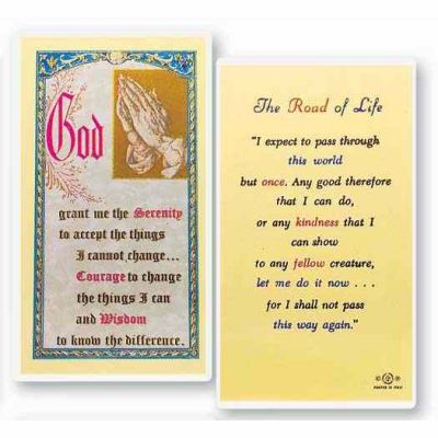 The Road Of Life Serenity 2 x 4 inch Holy Card (50 Pack) - 846218014862 - E24-710