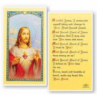 25pk - Sacred Heart of Jesus Prayer Laminated Holy Card  Pk 25