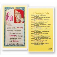 25pk - Thought for Today Alcoholics Laminated Holy Card  Pk 25