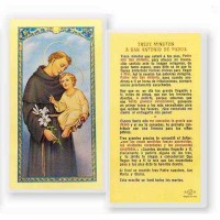 25pk - Trece Minutos A San Antonio Laminated Holy Card Pk 25