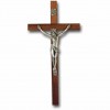 Walnut 10 inch Cross With Pewter Corpus