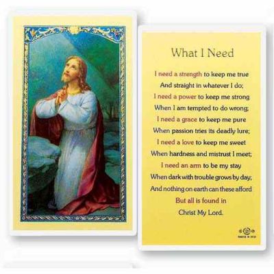 What I Need 2 x 4 inch Holy Card (50 Pack) - 846218015029 - E24-778