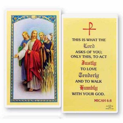 What The Lord Asks -Micah 6:8 2 x 4 inch Holy Card (50 Pack) - 846218015449 - E24-787