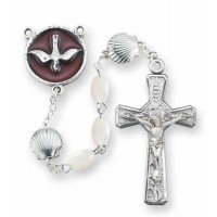 White Oval Pearlized Beaded RCIA Rosary