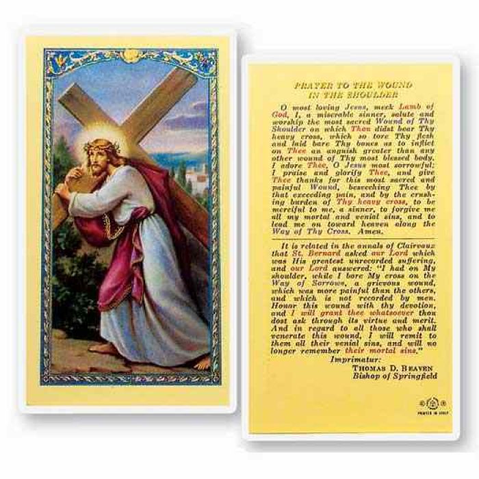 Prayer Cards, Holy Cards : Wound In The Shoulder 2 x 4 inch ...