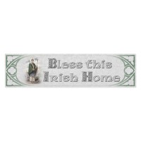 23" x 6" Saint Patrick Wooden Door Blessing Plaque
