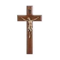 7" Walnut Cross with Museum Gold Finish Corpus